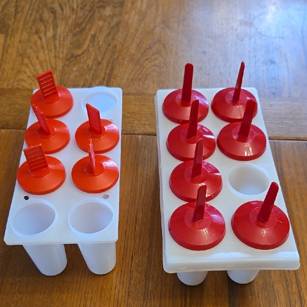 Red and White Popsicle Molds